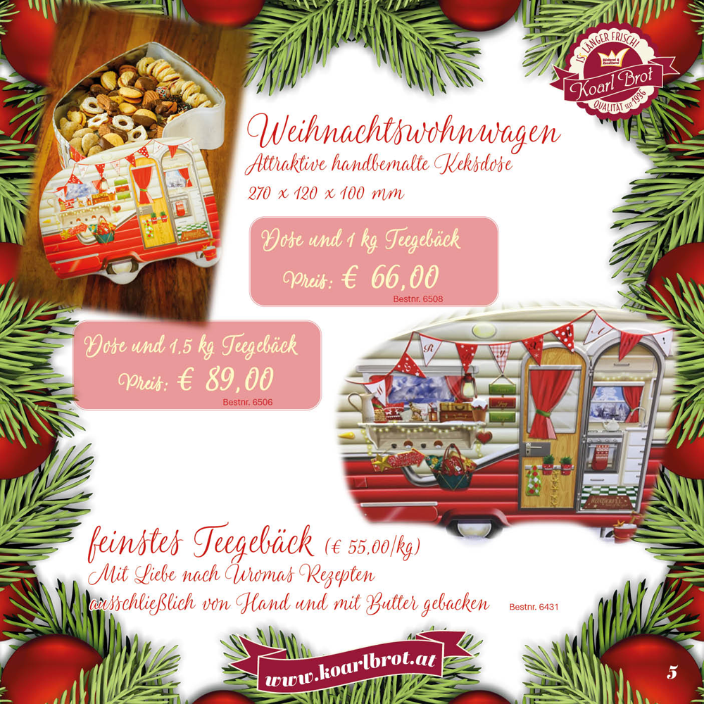 Dose und 1000 g od. 1500 g Teegebäck - 66,00 € / 89,00 €